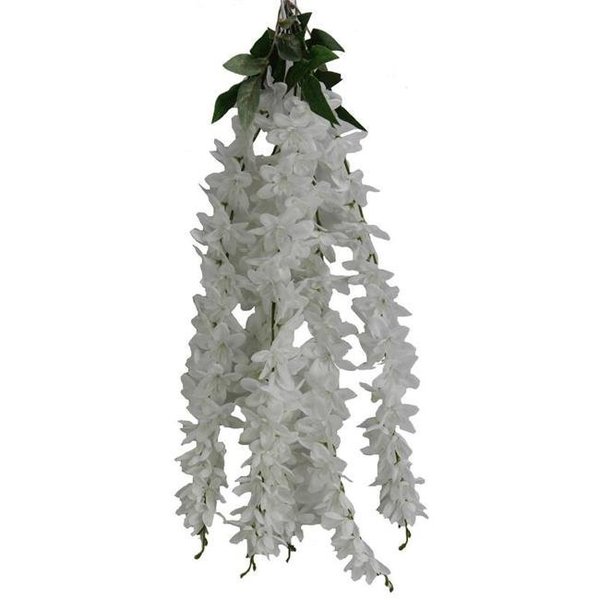 Adlmired By Nature Admired by Nature ABN5B006-WHT Artificial 5 Stem Wisteria Long Hanging Bush Flowers - White ABN5B006-WHT